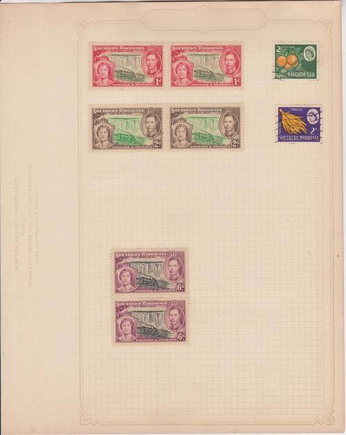 SOUTHERN RHODESIA ON ALBUM PAGE FOXING