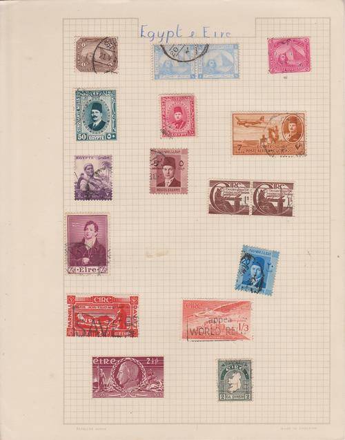 EGYPT AND IRELAND ON ALBUM PAGE