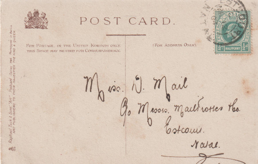 OLD USED POST CARD NATAL 1904