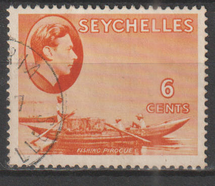 SEYCHELLES 1938 -1941 Local Motives - Fishing Canoe UNH SG 137