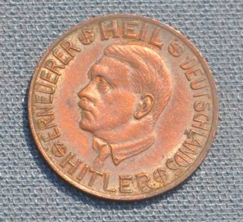 DEUTSCHES REICH - 50 Opferpfennige ADOLF HITLER ERNEUERER DEUTSCHLANDS rare - in excellent condition