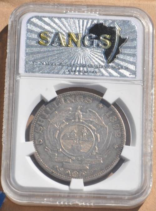 5 Shillings 1892 DS Crown Z.A.R  SANGS XF 45 (VF+) - TOP INVESTMENT - SUPERB NUMISMATIC COLLECTIBLE