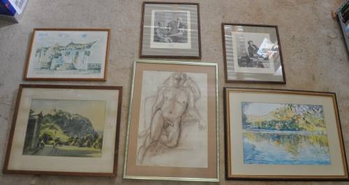 6 DEMANDING ARTWORKS - ALL FRAMED Stunning opportunity - Volschenk Daumier Adendorff PICK UP ONLY