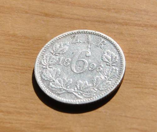 ZUID-AFRIKAANSCHE REPUBLIEK 6 Pence 1896 6d Sixpence ZAR