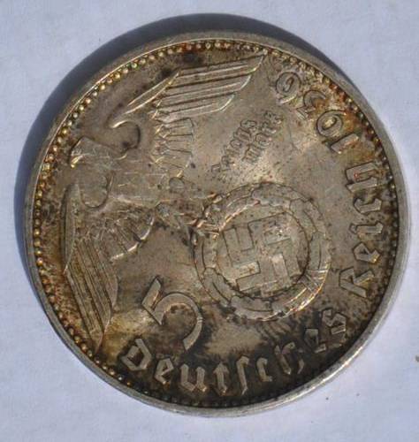DEUTSCHES REICH - 5 SILVER REICHSMARK 1936 J - Very nice & rare numismatic collectible from Germany