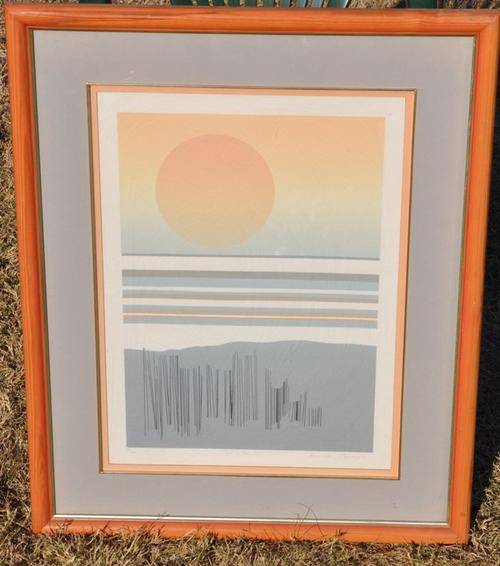 "Sea and Sky" by R. MARKS signed, limited edition no 12/200 , framed - PICK UP POSSIBLE