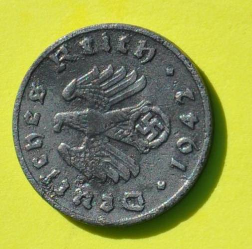DEUTSCHES REICH - 1 REICHSPFENNIG 1942 F - Rare German 100% Zinc Coin TOP NUMISMATIC COLLECTIBLE