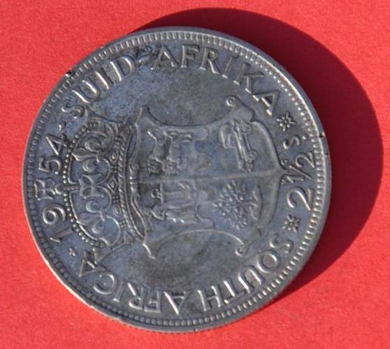 SOUTH AFRICA Half Crown (2 1/2 Shillings) 1954