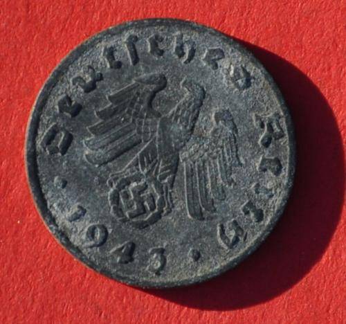DEUTSCHES REICH - 1 REICHSPFENNIG 1943 ? - Rare German 100% Zinc Coin TOP NUMISMATIC COLLECTIBLE
