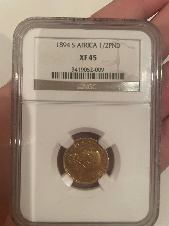 Paul Kruger ZAR: Gold Halfpond 1894: NGC XF 45