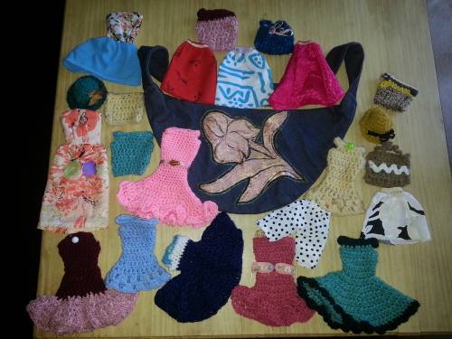 Barbie Clothes Set of 22 with Denim Bag