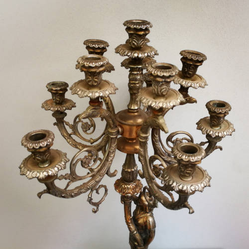 Ornate Italian 11 holder antique candelabra