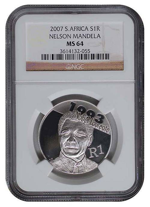 *** Highly Graded *** Nelson Mandela 2007 Protea S1R - NGC Graded MS64 - R1 Start.