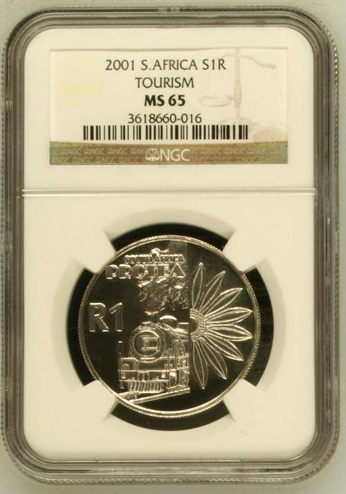 *** Very Low UNC Mintage = 616 *** 2001 Protea Tourism S1R - NGC Graded MS65 - UNC Value = R3,500.00