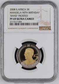 *** FROSTED PROOF *** 2008 Mandela 90th Birthday R5 - NGC Graded PF69 Ultra Cameo.