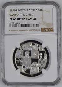 Protea 1998 Proof Silver R1 Year Of The Child - PF69 Ultra Cameo *** Finest Grade @ The NGC ***