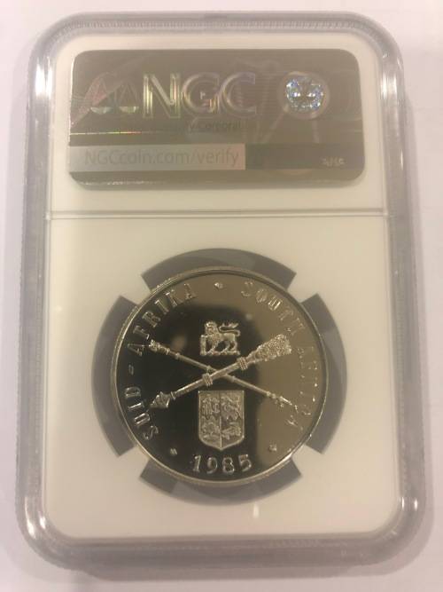 ** Finest Known Grade ** 1985 Parliament Anniversary Proof Silver R1 - NGC Graded PF69 Ultra Cameo.