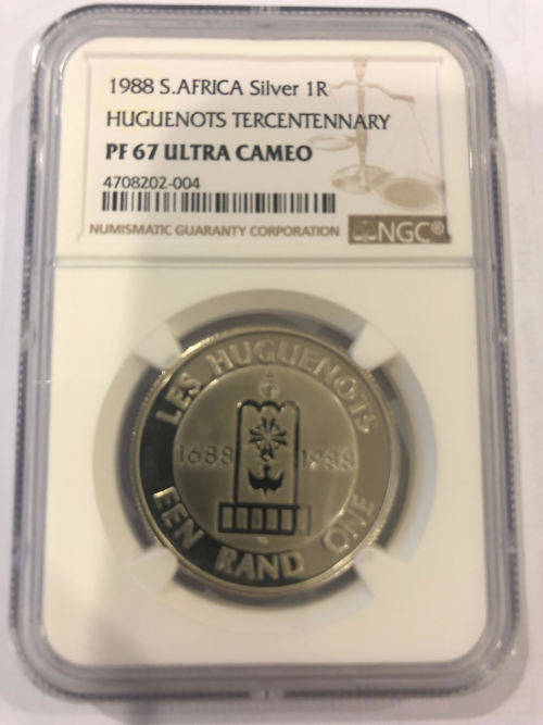 1988 Silver Proof R1 - Huguenots Tercentennary - NGC Graded PF67 Ultra Cameo.