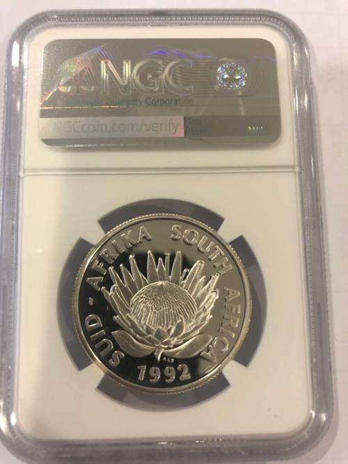 1992 Protea Silver R1 - Coinage Centennial - NGC Graded PF69 Ultra Cameo.