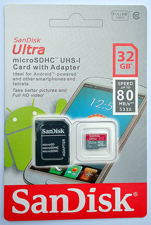 SanDisk 32GB MicroSDXC Memory Card with SD Adapter