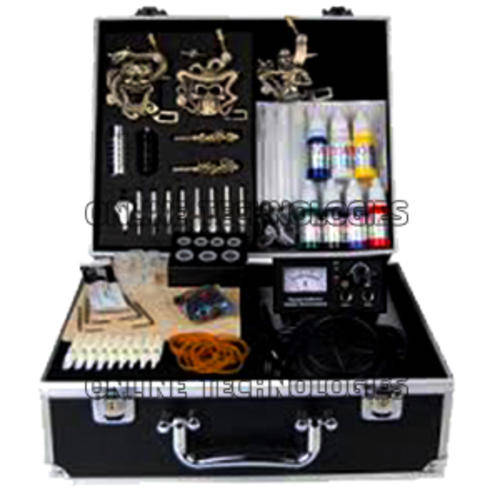 COMPLETE TATTOO KIT WITH 2 x GUNS, NEEDLES, INK