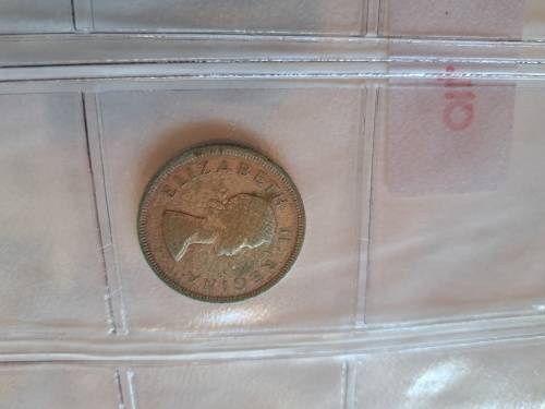 1954 & 1955 2 1/2 Shillings Half Crown Coins (2pc)