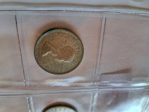 1954 & 1955 2 1/2 Shillings Half Crown Coins (2pc)