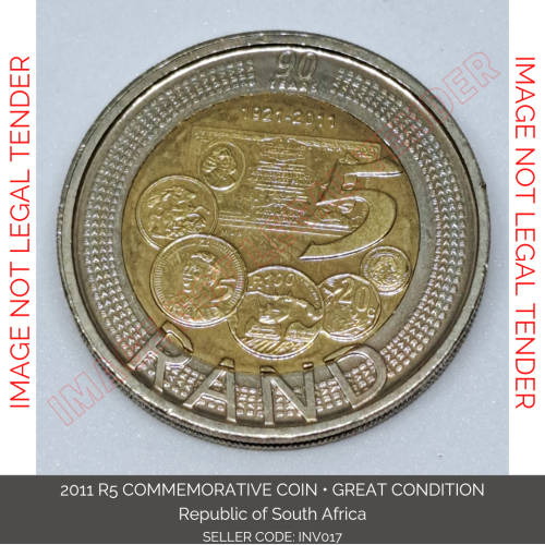 2011 R5 90 YEARS COMMEMORATIVE COIN REPUBLIC OF SOUTH AFRICA