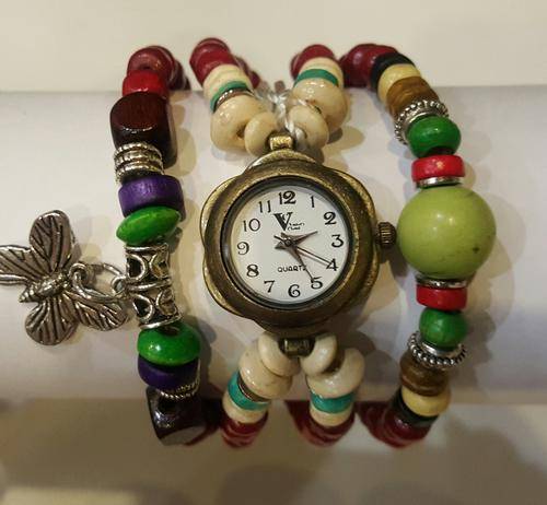VINTAGE STYLE LADIES BEADED CHARM WATCH