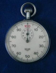 Heuer Pocket StopWatch from 10-100. (+-7cmx5cm)