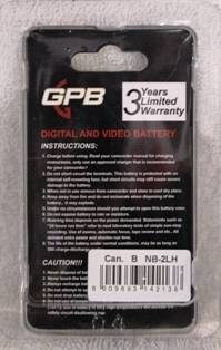 Replacement NB-2L / NB-2LH Battery Pack for Canon EOS 350D 400D Powershot G9 S70 S80