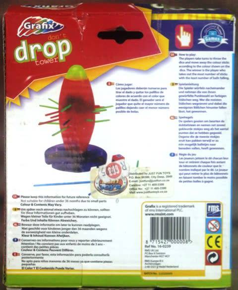 Don't Drop tower - Grafix 15 x 18  x 4 cm