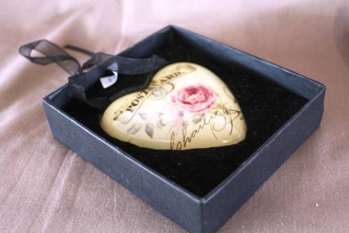 Postal card Heart pendant for the wall - 8 x 8 cm