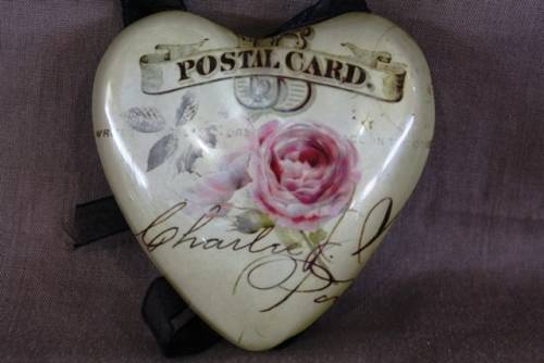 Postal card Heart pendant for the wall - 8 x 8 cm