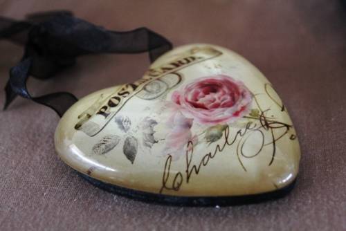 Postal card Heart pendant for the wall - 8 x 8 cm