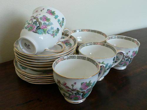 (17)PIECE DUCHESS BONE CHINA INDIAN TREE TEA SET - LOW START!!!