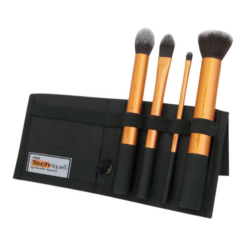 4 full-Size Make-up Brushes + 2in1 Case and Stand
