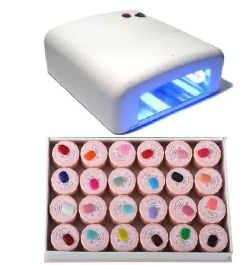 Nail Set - Gel Nail Kit - 36W 220V UV Gel Nail Lamp + 24 Gel Nail polish /5ml each colour
