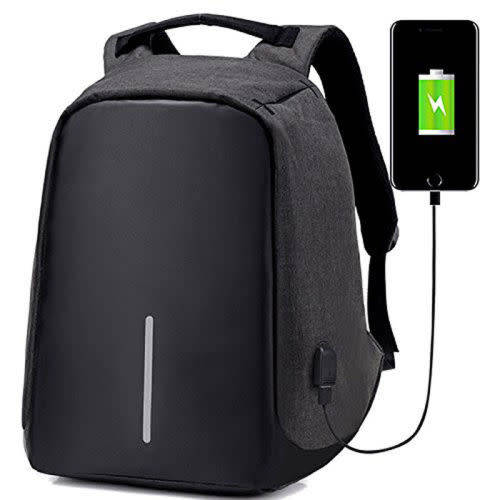 Anti-theft Mens Womens Laptop Notebook Backpack + USB Charging Port School Bag---- black only