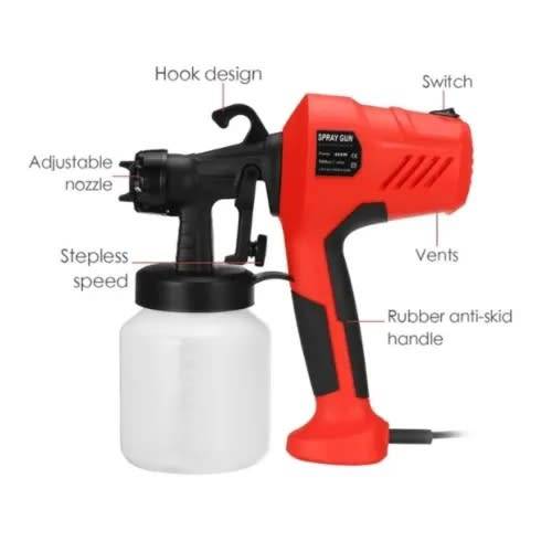 800ml Heavy Duty Electric Paint Spraying Gun- Red