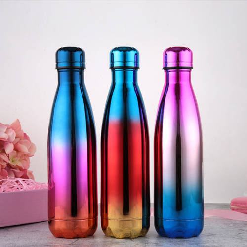 500ml rose golden vacuum flask stainless water / cola  bottle