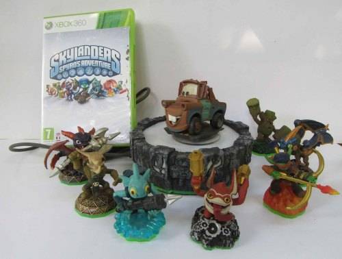 skylander figures + spyro game, infinity tow-mater tow truck and + power portal all for one bid