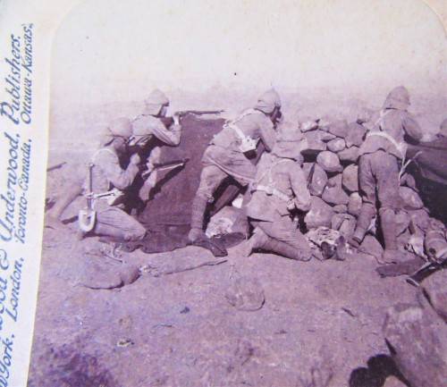 BOER WAR STEREOSCOPE WITH 76 BOER WAR CARDS, PLUS 49 WWI CARDS RARE!!!!!