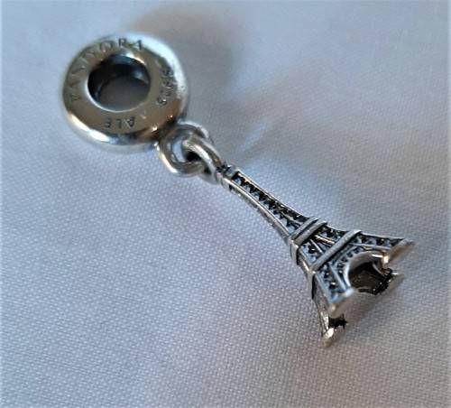 Authentic PANDORA Solid Sterling Silver Dangle Charm Eiffel Tower Paris VGC