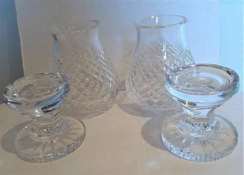 AMAZING FIND-Waterford Crystal Tealite candle Stands in excellent condition, Etch Marked.