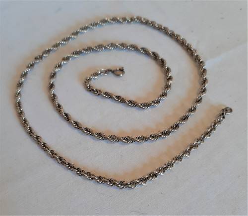 Another Heavy and longer 62cm twist rope design solid 925 silver neck chain working clasp, 14.9gr