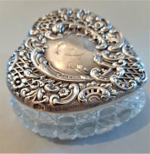 3 Lovely Antique Sterling Silver Top Scent bottles, pin tray, all for one bid. NOT SOLD AS SCRAP!!!