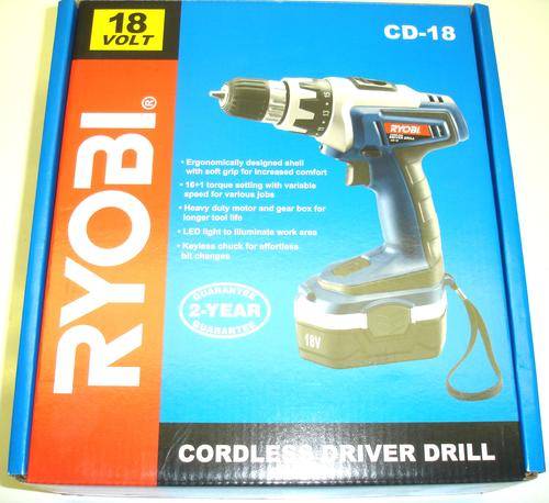 * RYOBI CORDLESS DRILL DRIVER * 18V * LED WORK LIGHT * NEW ITEM *