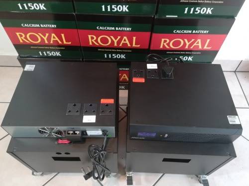 Mecer 2400VA Power back-Up Inverter in mobile cabinet with 2 x ROYAL 105 a/h Deep cycle batteries