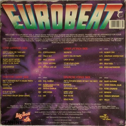Eurobeat Volume 2 (2xVinyl LP)